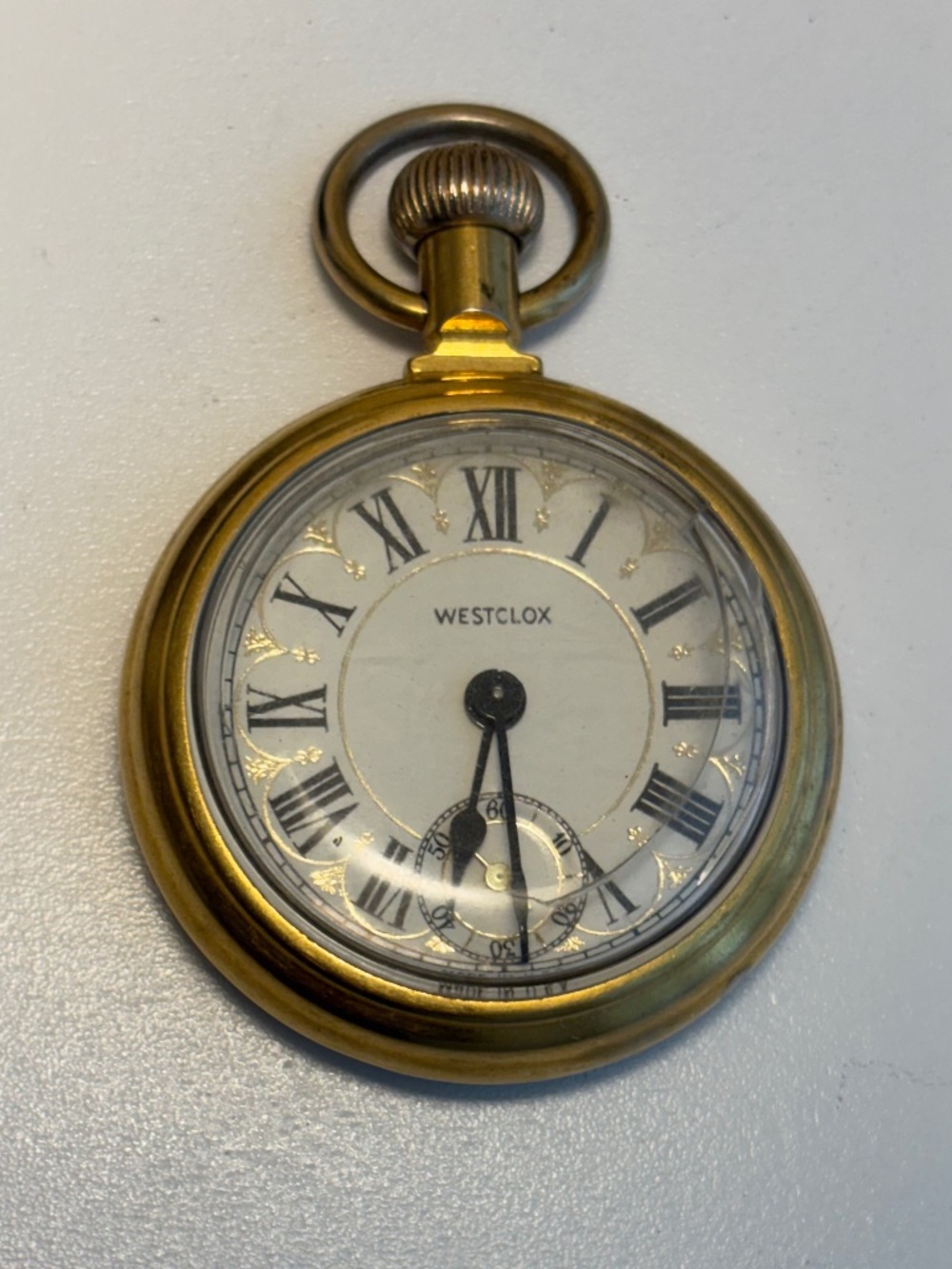 Westclox “The Conductor” Railroad Train Pocket Watch Wind-Up – Working / Broken